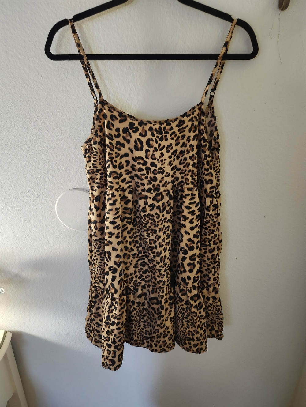 Leopard Print Spaghetti Strap Mini Dress